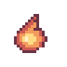 Pixel art flame drawn by hand in four frames
