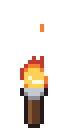 Pixel art torch with a flickering flame