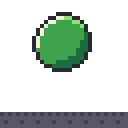 Pixel art green slime squashing and wobbling