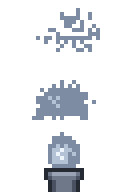 Pixel art steam rising from a pipe